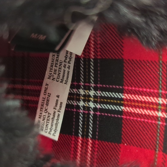 Victoria's Secret Signature Satin Red Black Plaid Slippers Size M - Picture 8 of 10